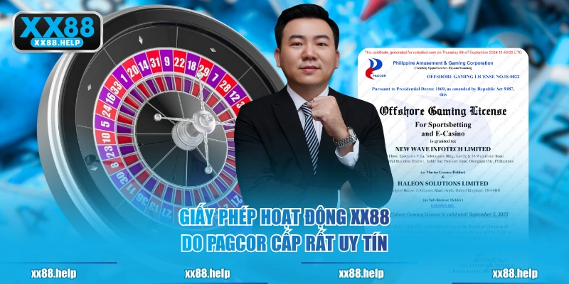 Giấy phép hoạt động XX88 do PAGCOR cấp rất uy tín